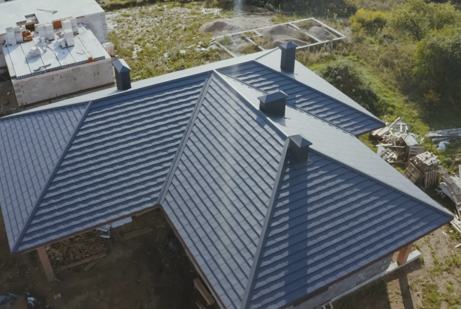 metal roof of a house